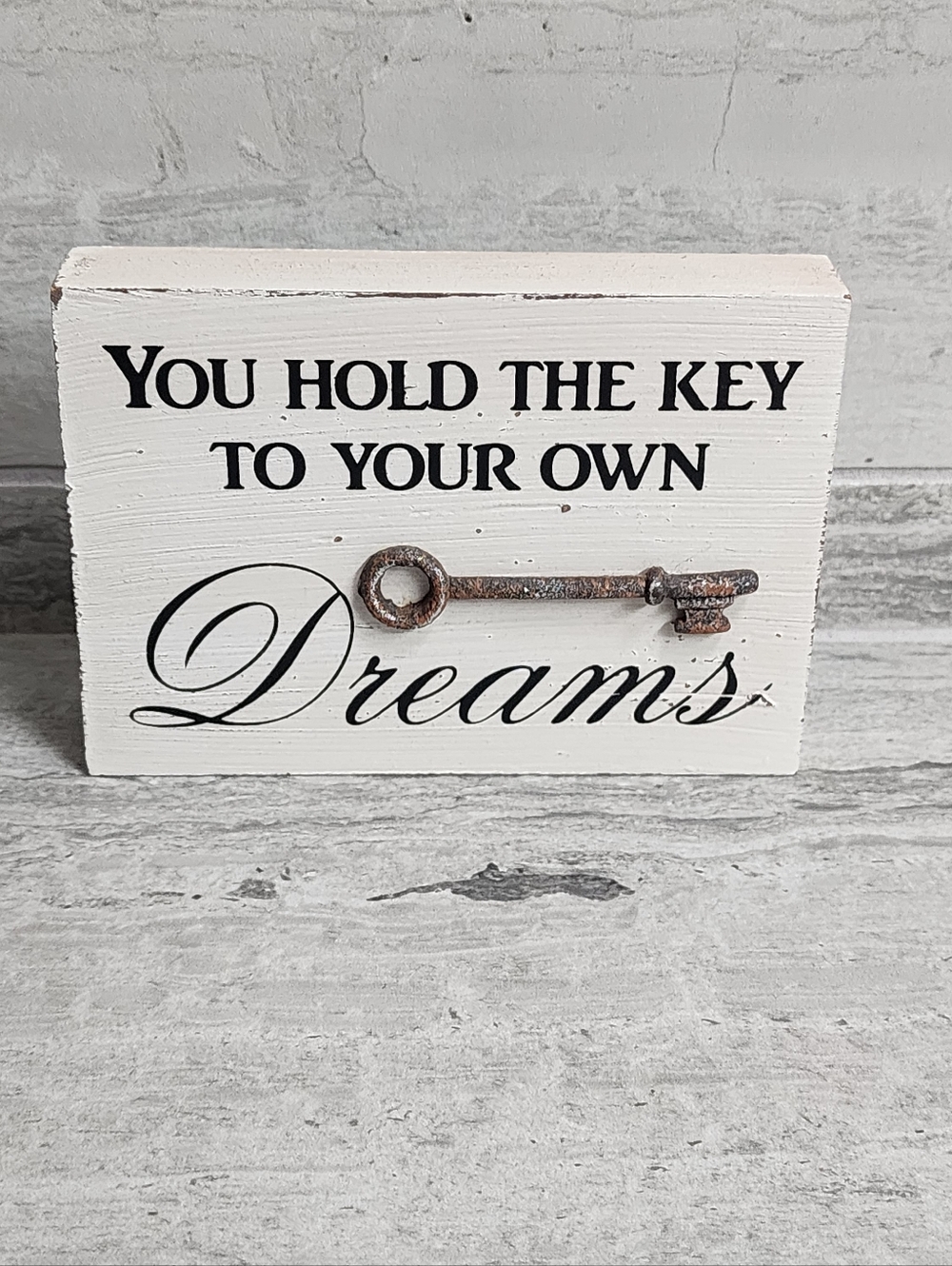 Inspirational 'You Hold the Key to Your Own Dreams' White Wall Plaque